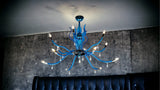 Murano Glass Modern Chandelier Volo – 12 Light Oceano Blue