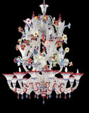 Murano Glass Chandelier Rezzonico Grand Canal Colors - 12 Lights