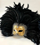 Feathered Volto Mezzo Carnevale Stucchi Mask Black – Eyes Wide Shut Masquerade
