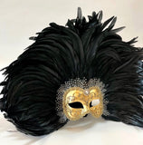 Feathered Volto Mezzo Carnevale Stucchi Mask Black – Eyes Wide Shut Masquerade