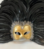 Feathered Volto Mezzo Carnevale Mask Black – Eyes Wide Shut Masquerade