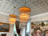 Italian Mid Century Modern Glass Beaded Chandeliers (Pair)