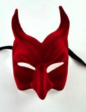 Venetian Red Velveteen Devil Mask