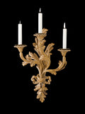 Italian Hand Carved Gilt Wood Tuscan 3 Light Sconce – 1026 Image