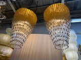 Italian Mid Century Modern Glass Beaded Chandeliers (Pair)