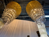 Italian Mid Century Modern Glass Beaded Chandeliers (Pair)