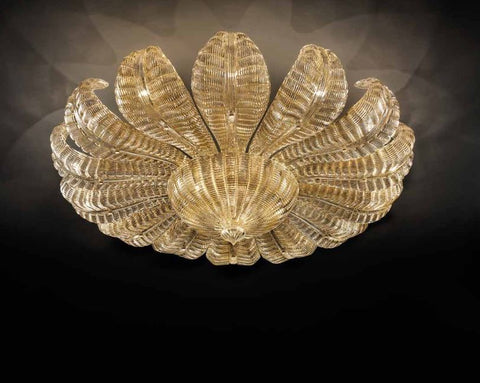 Italian Glass Art Deco Naga Ceiling Light Image