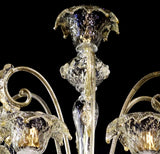 Murano Glass Chandelier Classic Dripping Gold - Clear Cristallo with 24Kt Gold Infused Image