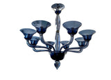 Murano Glass Contemporary Chandelier Grayish Blue – 8 Light