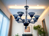 Murano Glass Contemporary Chandelier Grayish Blue – 8 Light
