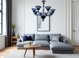 Murano Glass Contemporary Chandelier Grayish Blue – 8 Light