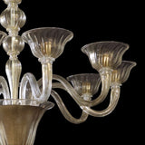 Murano Glass Chandelier Clear Cristallo with 24Kt Gold Image