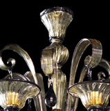 Murano Glass Chandelier Pastorale Fume with Black Trim Image