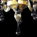 Murano Glass Chandelier Pastorale Fume with Black Trim Image