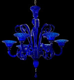 Murano Glass Chandelier Pastoral Cobalt Blue Image