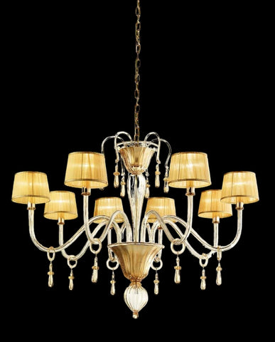 Murano Glass Contemporary Chandelier with Lampshades 2790