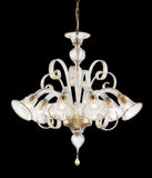 Murano Glass Classic Downward Light - Clear with 24Kt Gold Trim Image