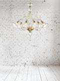 Murano Glass Classic Downward Light - Clear with 24Kt Gold Trim Image