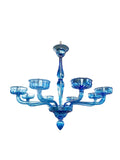 Murano Glass Chandelier Contemporary Light Blue - 8 Light