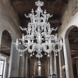 Murano Glass Chandelier Rezzonico Clear Cristallo 9 Light Art 175