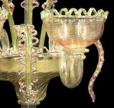 Murano Glass Sconce Filato – Infused 24kt Gold with Pink and Light Green Accents Image