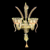 Murano Glass Sconce Filato – Infused 24kt Gold with Pink and Light Green Accents Image