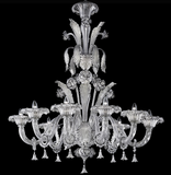 Murano Glass Chandelier Classic Silver and Black