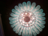 Murano Glass Saddle “Selle” Waterfall Chandelier – Light Green and White.