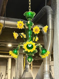 Murano Glass Chandelier – Sunflowers -IN STOCK-READY TO SHIP