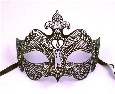 Venetian Mask Laser Cut Metal Gala Black Image