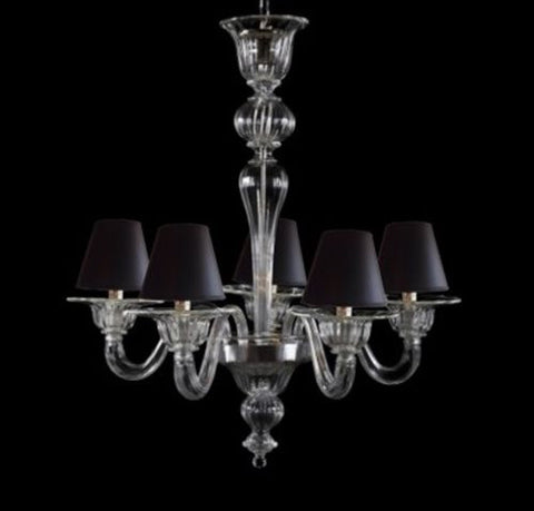 Murano Glass Chandelier Proteo with Lamp Shades Image