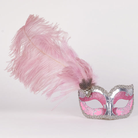 Feathered Can Can Pink and Silver Image