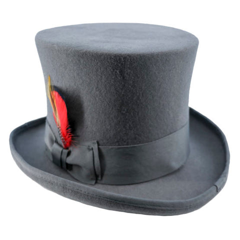 Victorian Top Hat Gray Wool Felt Image