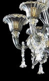 Murano Glass Chandelier Classic Clear Cristallo with 24Kt Gold Image