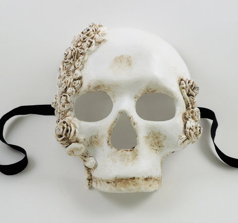 Skull and Roses Mask White
