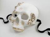 Skull and Roses Mask White