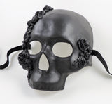 Venetian Skull Mask - Skulls and Roses - Black