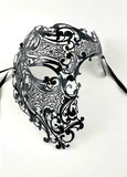 Venetian Mask Laser Cut Metal Phantom of the Opera Black No Crystals Image