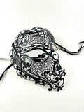 Venetian Mask Laser Cut Metal Phantom of the Opera Black No Crystals Image