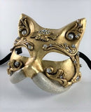 Venetian Gold Baroque Cat Mask Image
