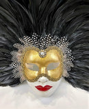 Feathered Volto Carnevale Mask Black Eyes Wide Shut Masquerade Image