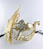 Venetian Mask Laser Cut Metal Swan Gold Image