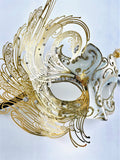 Venetian Mask Laser Cut Metal Swan Gold Image