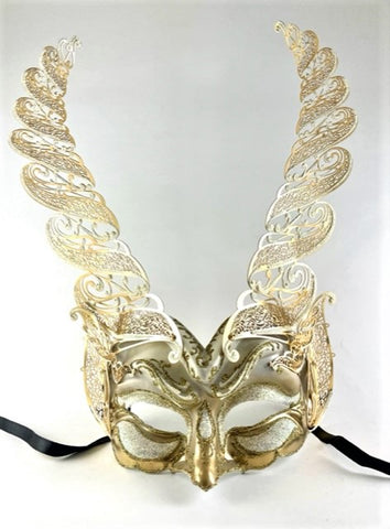 Venetian Laser Cut Metal Mask The Elegant Devil Gold Image
