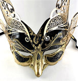 Venetian Laser Cut Metal Mask The Elegant Devil Black and Gold Image