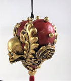 Venetian Christmas Ornament – Skulls, Hearts and Roses Red
