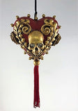 Venetian Christmas Ornament – Skulls, Hearts and Roses Red