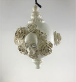 Venetian Christmas Ornament Skulls and Roses Bone White Image