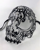 Venetian Mask Laser Cut Metal Black Skull Image