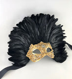 Feathered Colombine Reale Macrame Gold and Black Image